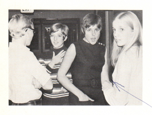 Sandy Cowden, Mary (Mathisen) McNeil & Janice (Gray)Podmore in the halls of PW