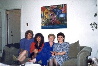 from left: Sigrid Bjarnason, Linda Hay, Madeline Kennedy and Sue Stephenson  night of the 20th Reunion 1989