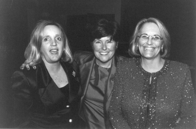 Janice Gray (Podmore), Mary Mathisen (McNeil) and Barb Robertson in December 2001