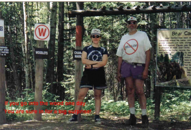 Father (John Rowell) and Daughter 1/2 way through Bowron Lake Canoe Circle Trip (5 days).