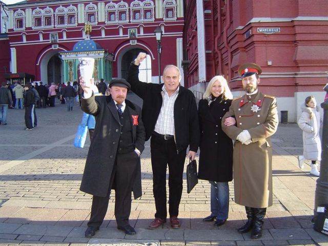 Paul & Linda Mathews (Brodie) with Lenin and the Czar.  Moscow, 2005